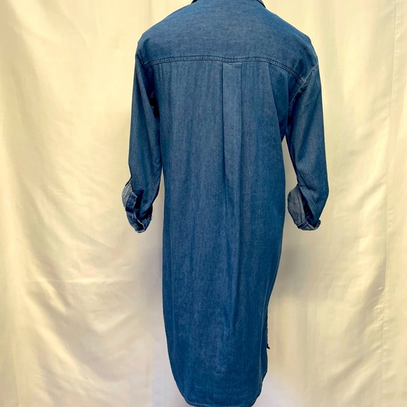Old Navy Button Up Denim Dress with Roll up Sleeves Sz 14 - Picture 8 of 12